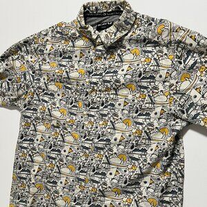 Kavu Shirt Long Sleeve Button Down All Over Print Outdoor Men's size Medium